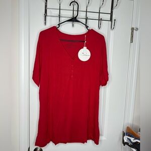 Little Sleepies Holiday Red women’s Short Sleeve pajama top